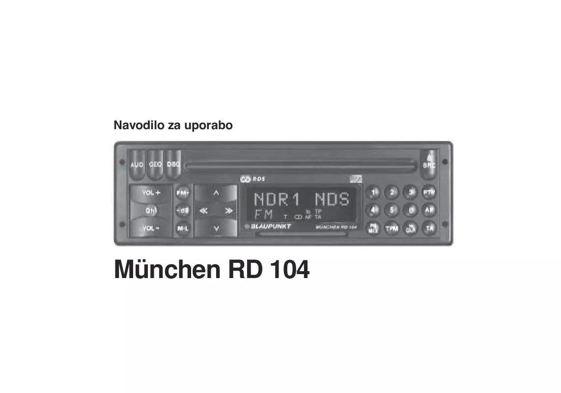 Mode d'emploi BLAUPUNKT MNCHEN RD104