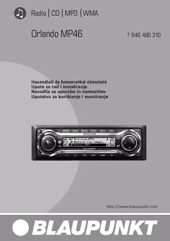 Mode d'emploi BLAUPUNKT ORLANDO MP46