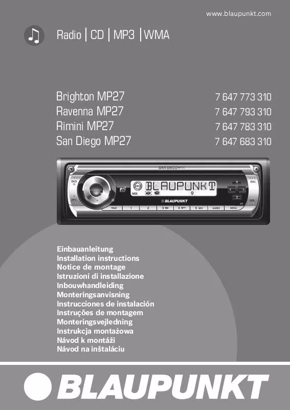 Mode d'emploi BLAUPUNKT RAVENNA MP27 GREEN