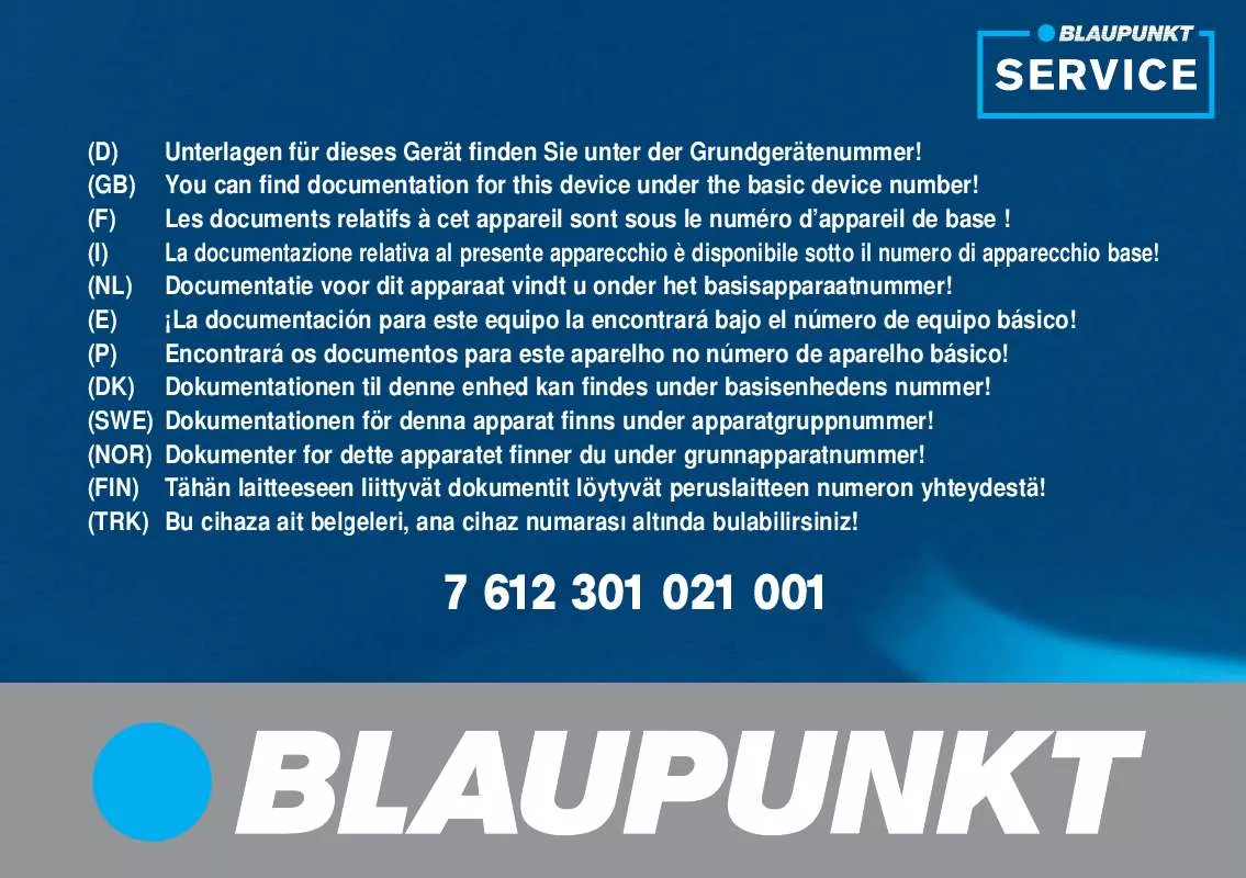 Mode d'emploi BLAUPUNKT TP E EXACT R/W D/NL/F