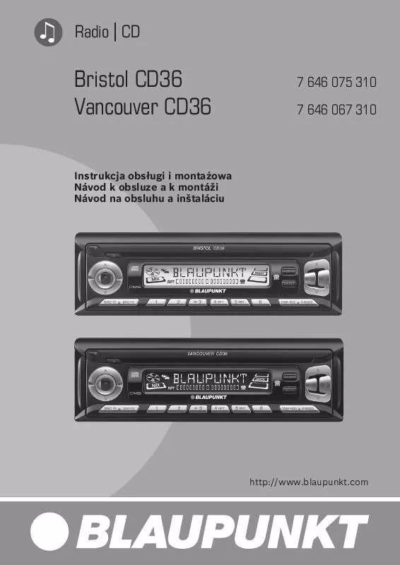 Mode d'emploi BLAUPUNKT VANCOUVER CD36