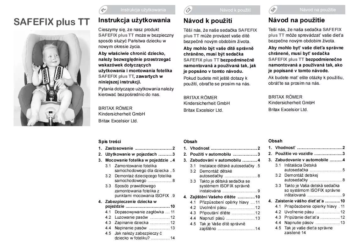 Mode d'emploi BRITAX SAFEFIX PLUS TT