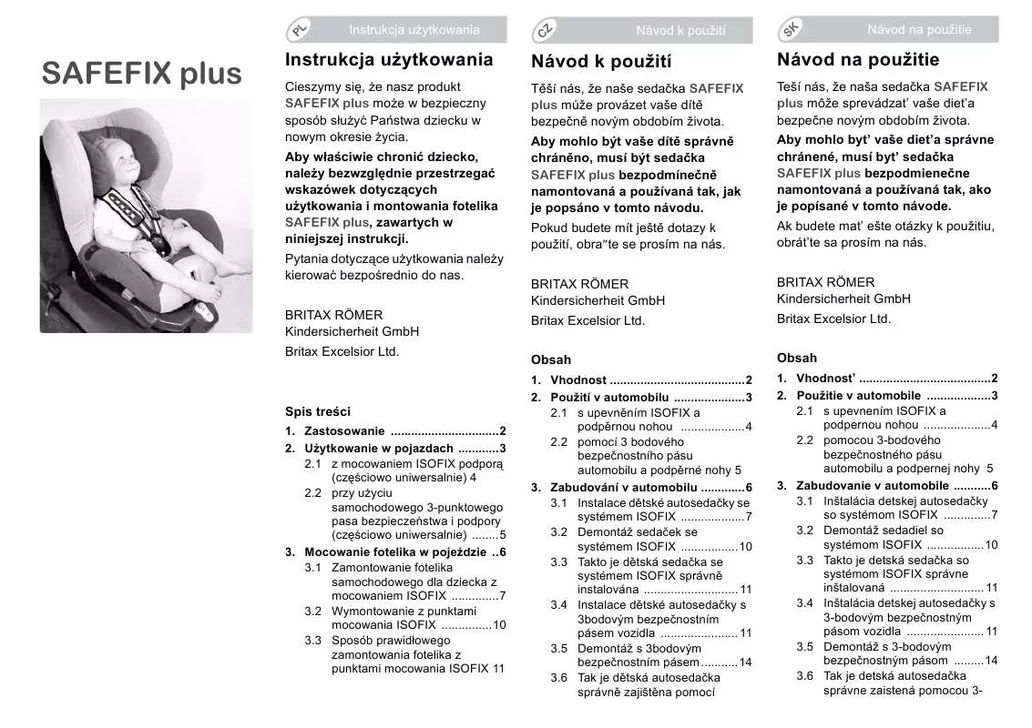 Mode d'emploi BRITAX SAFEFIX PLUS
