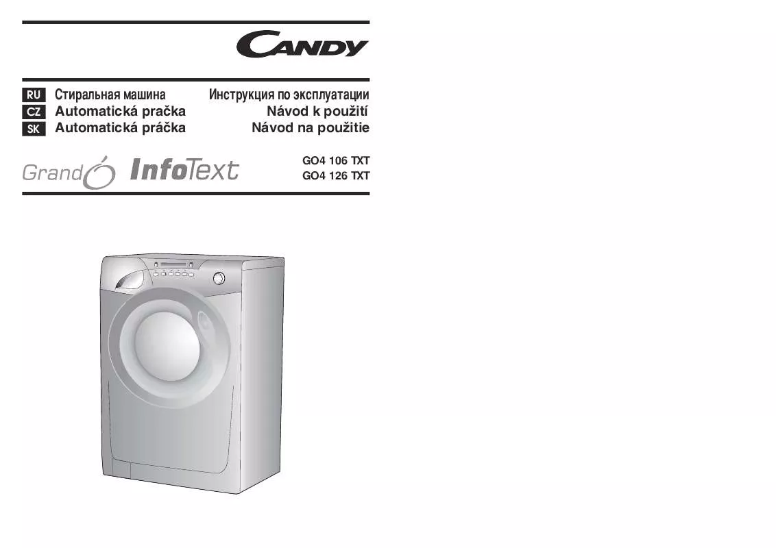 Mode d'emploi CANDY GO4 106 TXT