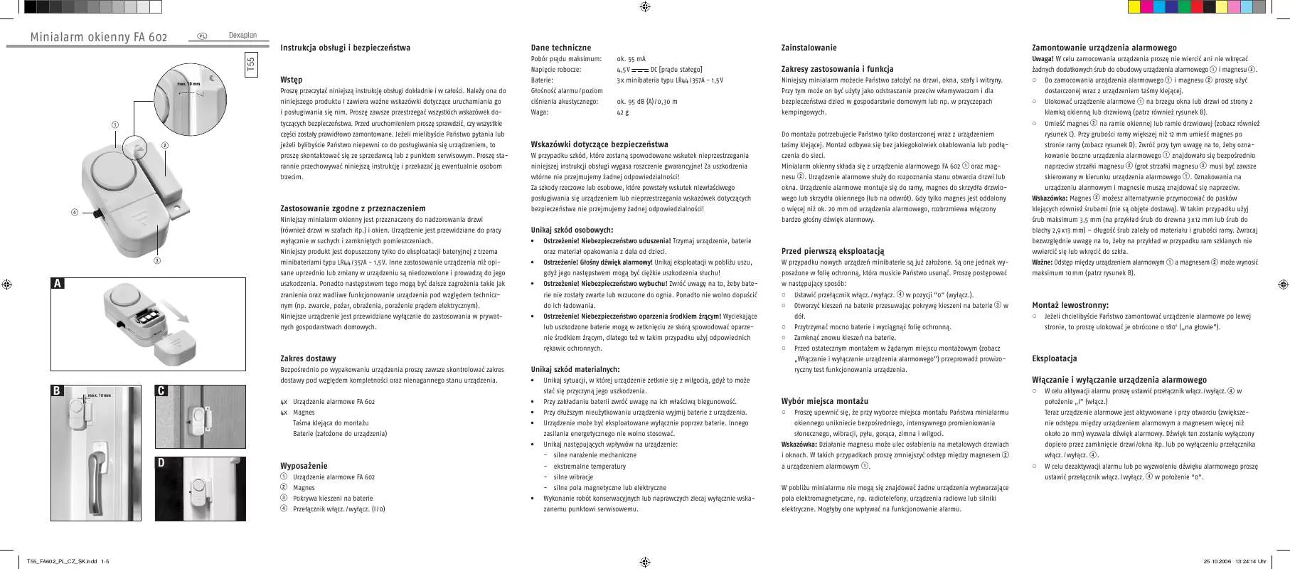 Mode d'emploi DEXAPLAN FA 602