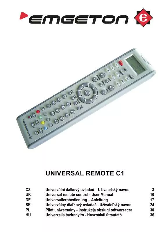 Mode d'emploi EMGETON UNIVERSAL REMOTE C1