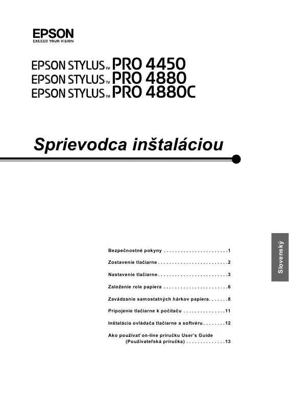 Mode d'emploi EPSON STYLUS PRO 4880