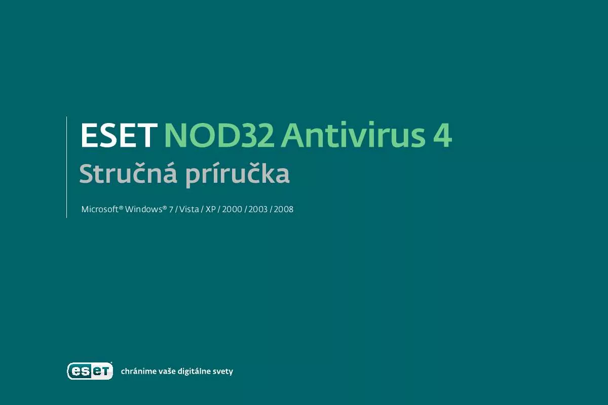 Mode d'emploi ESET NOD32 ANTIVIRUS 4