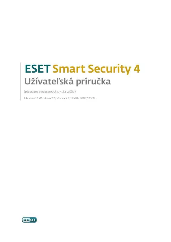 Mode d'emploi ESET SMART SECURITY 4