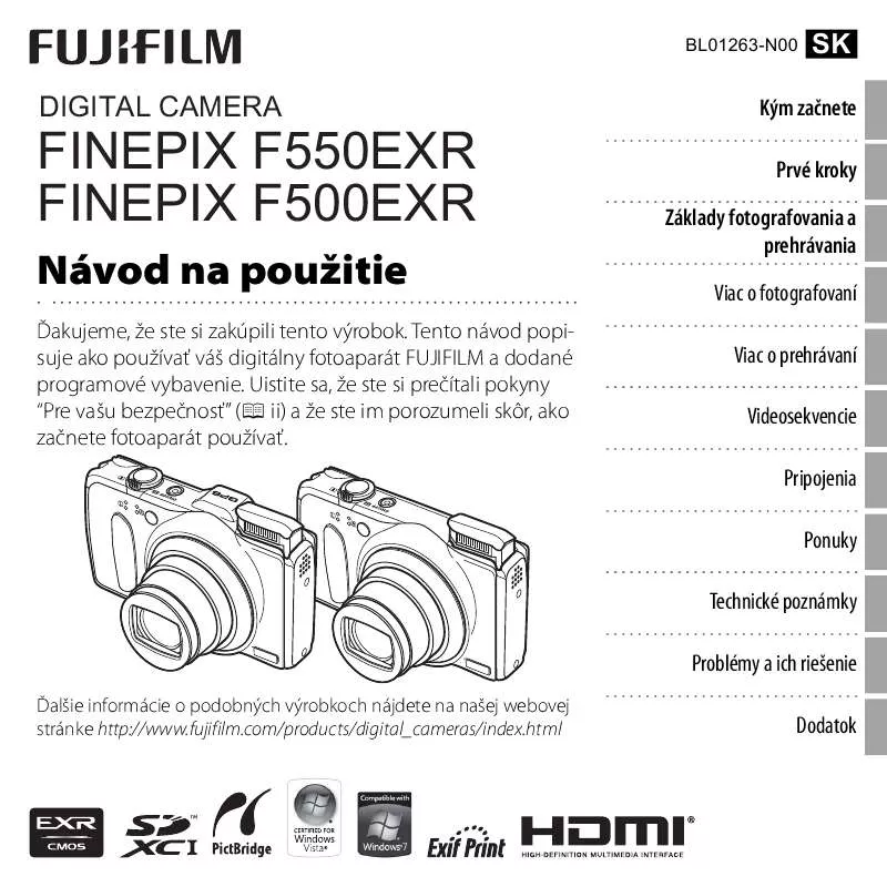 Mode d'emploi FUJIFILM FINEPIX F500 EXR