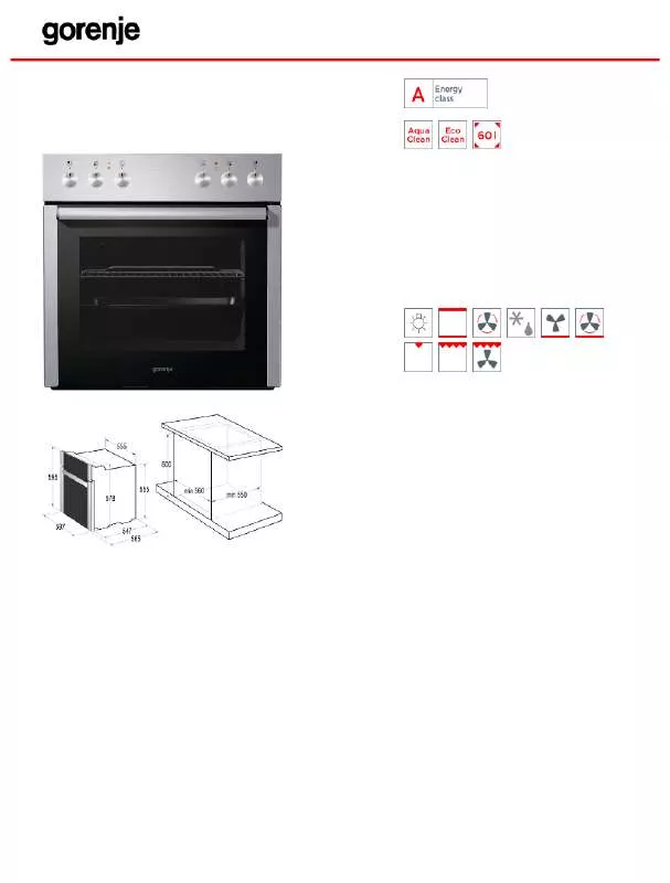 Mode d'emploi GORENJE BC7121AX