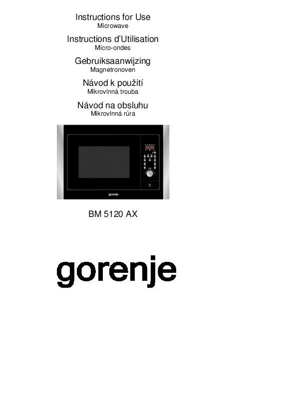 Mode d'emploi GORENJE BM 5120 AX