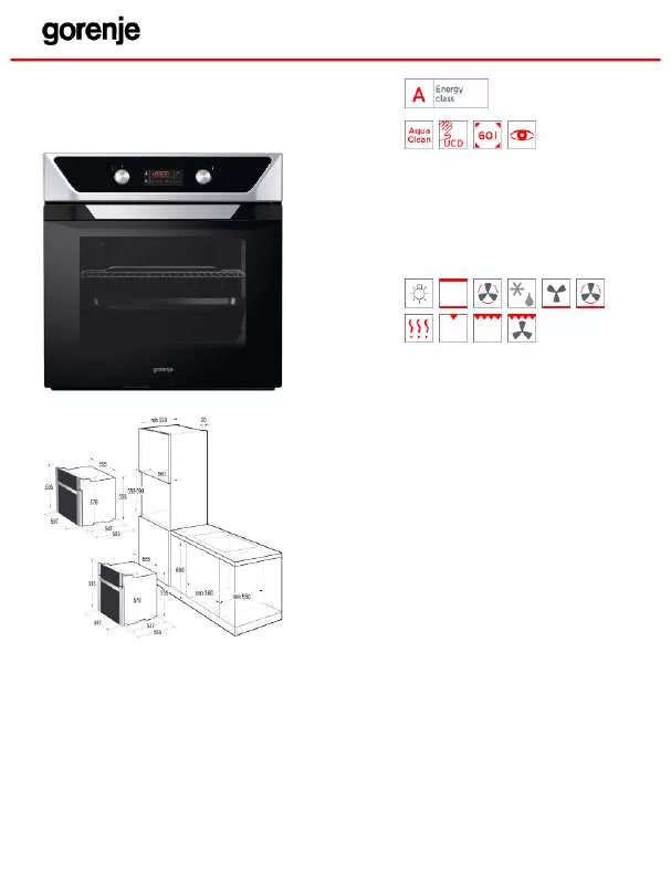 Mode d'emploi GORENJE BO7540BX