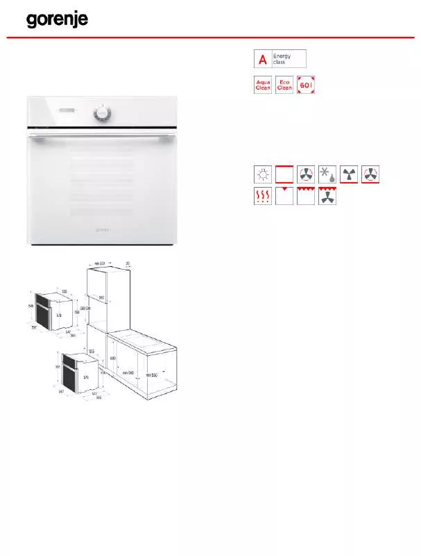 Mode d'emploi GORENJE BO75SYW