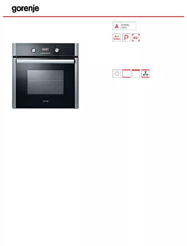 Mode d'emploi GORENJE BOP8526AX