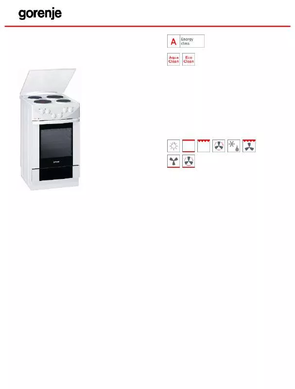 Mode d'emploi GORENJE E775W