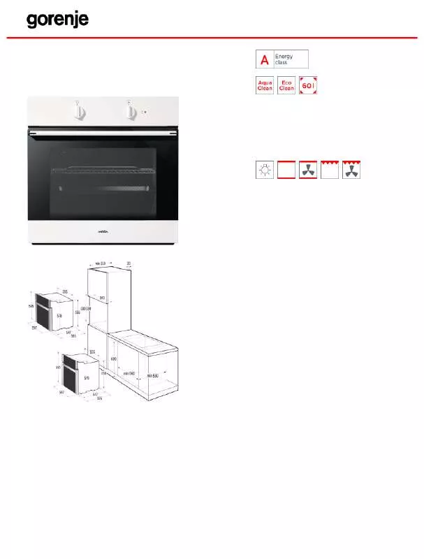 Mode d'emploi GORENJE MBO5103FW