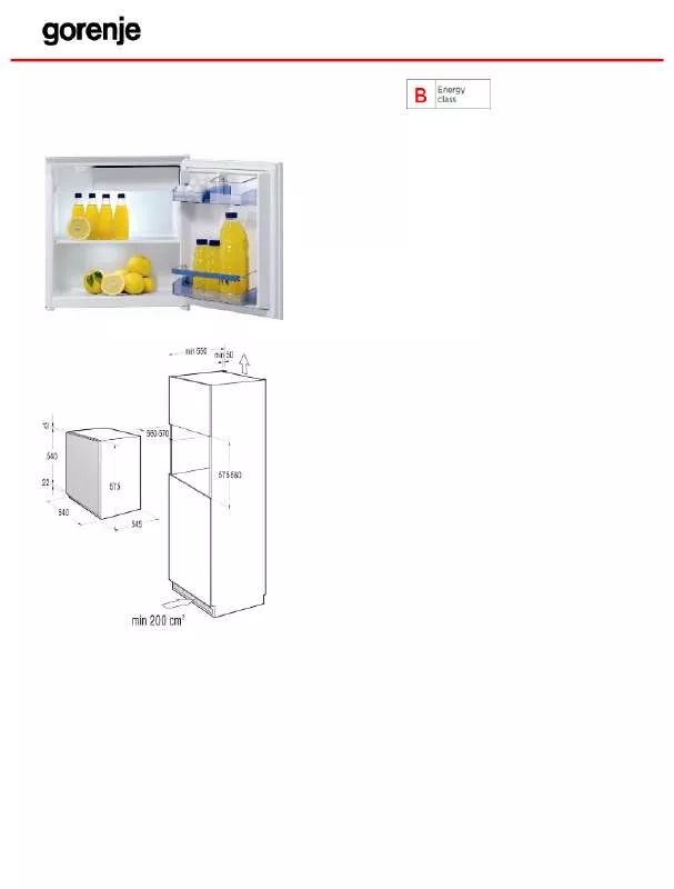 Mode d'emploi GORENJE RBI4091W