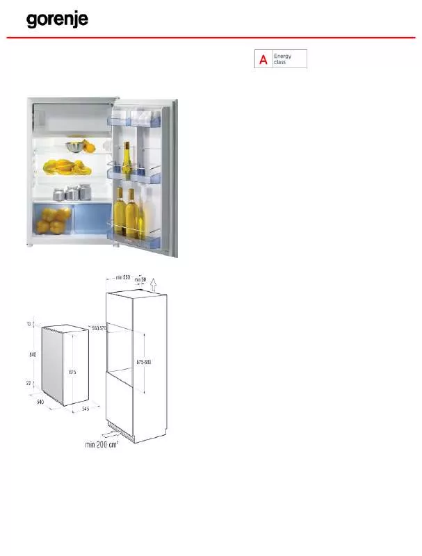 Mode d'emploi GORENJE RBI4145W