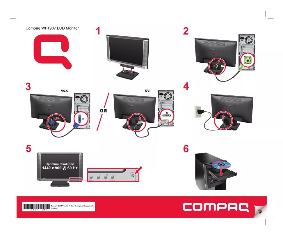 Mode d'emploi HP COMPAQ 19 INCH FLAT PANEL MONITORS