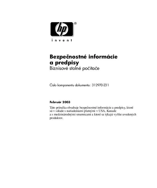 Mode d'emploi HP D325 MICROTOWER DESKTOP PC