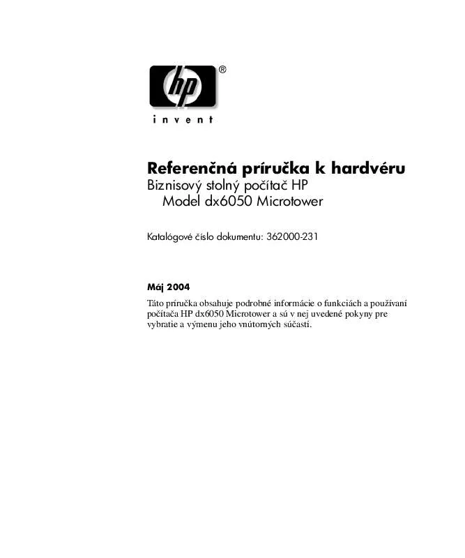 Mode d'emploi HP DX6050 MICROTOWER