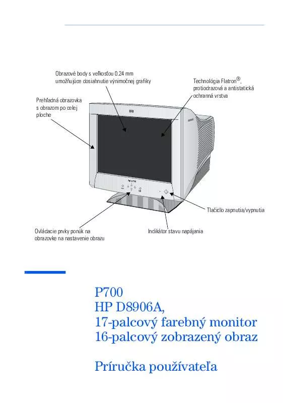 Mode d'emploi HP P700 17 INCH MONITOR