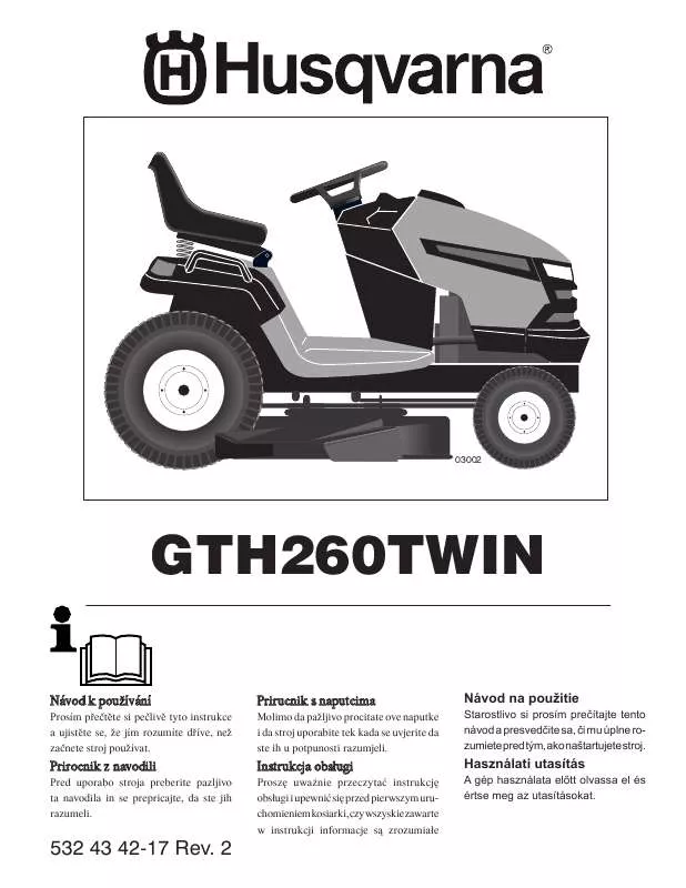 Mode d'emploi HUSQVARNA GTH260TWIN