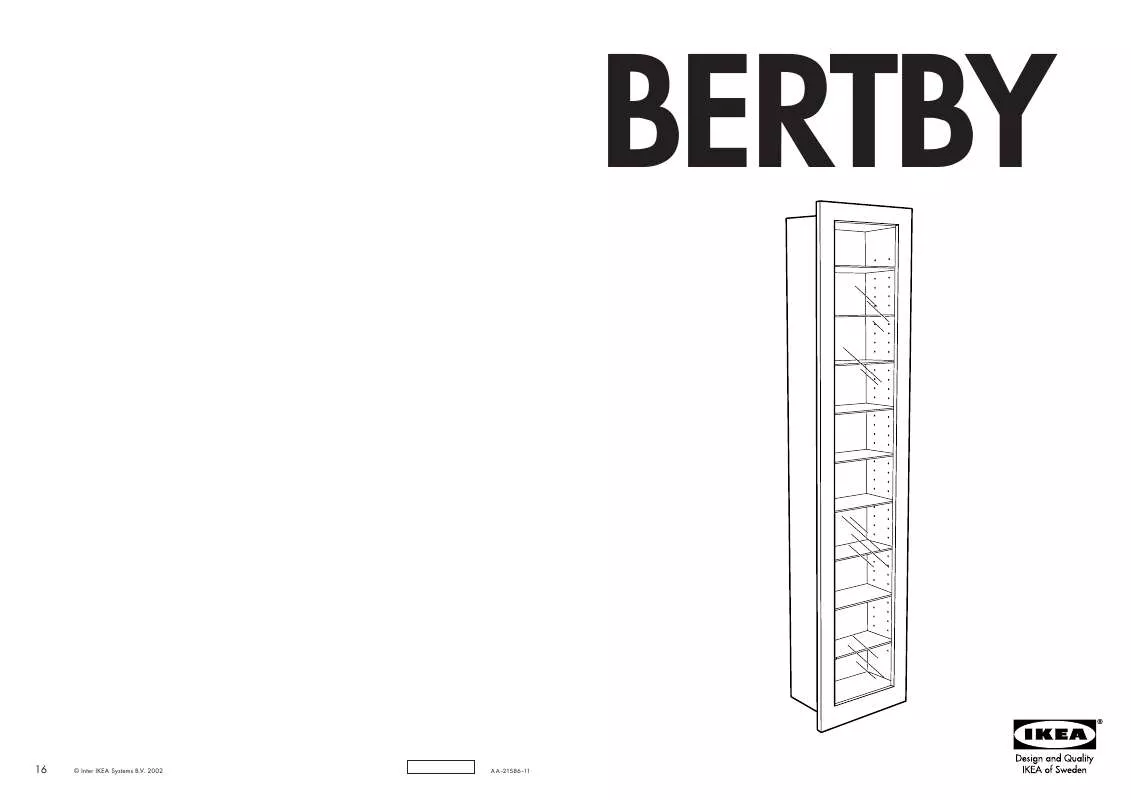 Mode d'emploi IKEA BERTBY, NÁSTENNÁ VITRÍNA, 40X19, V170CM