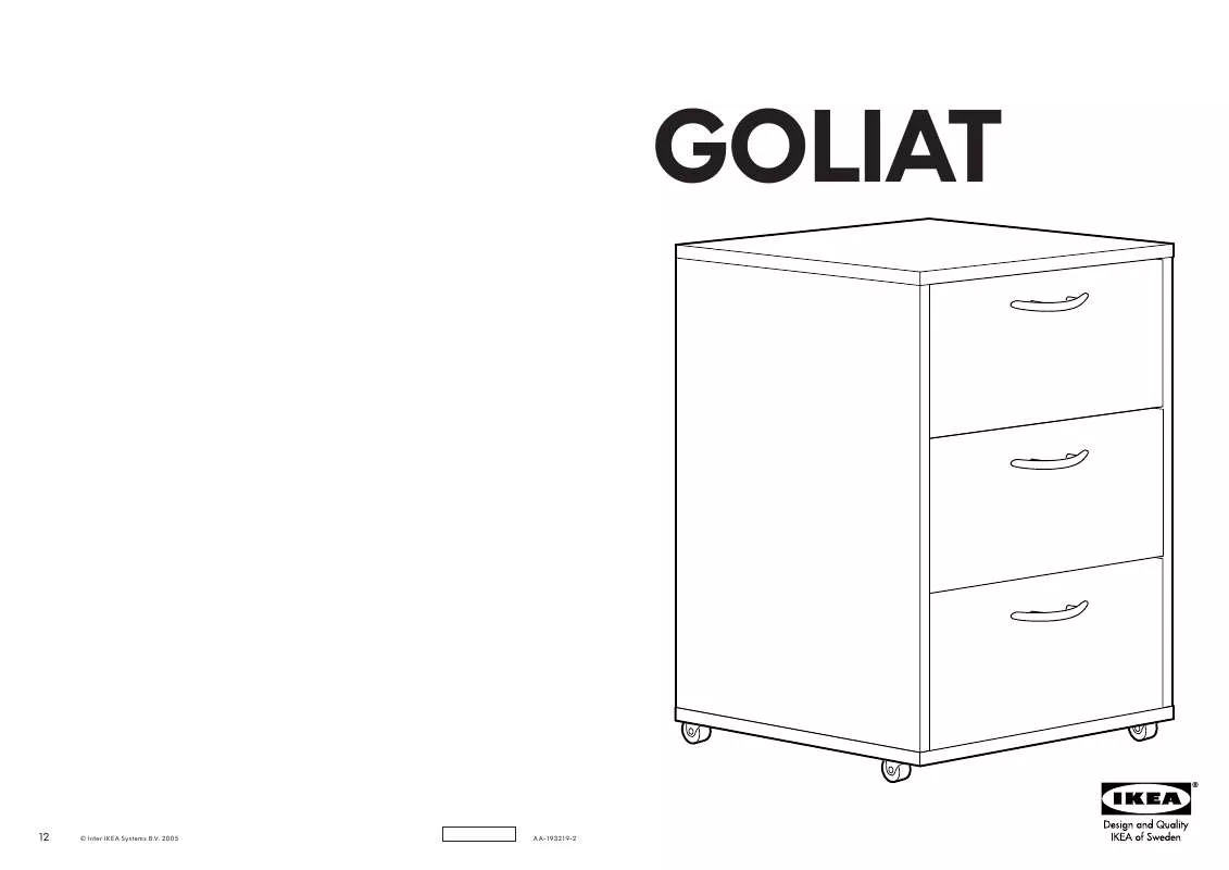 Mode d'emploi IKEA GOLIAT, ZÁSUVKOVÝ DIEL NA KOLIESKACH, 41X40, V58CM
