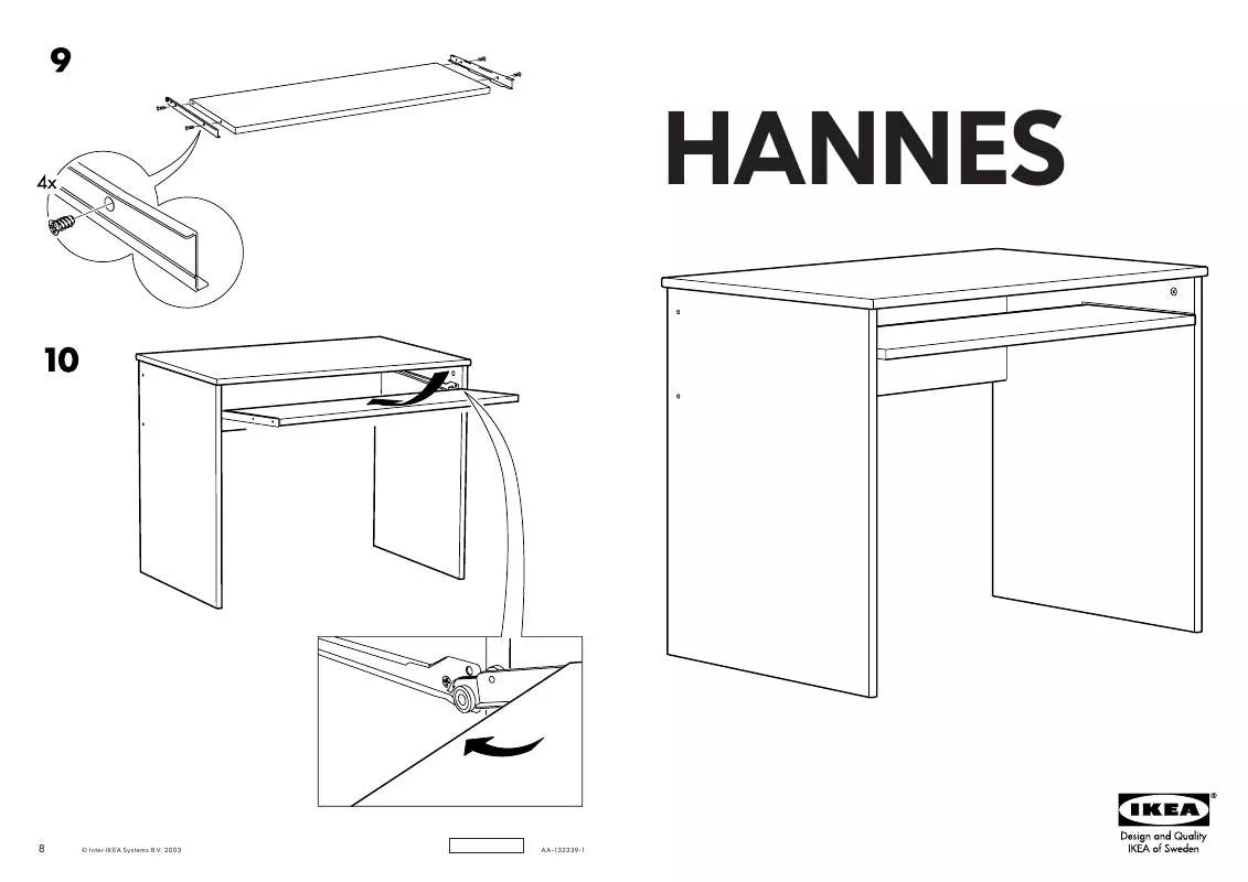 Mode d'emploi IKEA HANNES, PRACOVNÝ STÔL, 90X60, V73CM