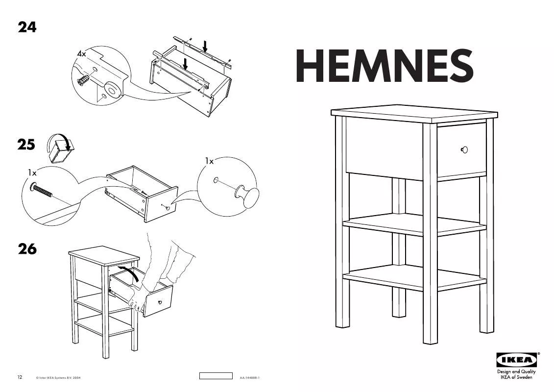 Mode d'emploi IKEA HEMNES, NOČNÝ STOLÍK