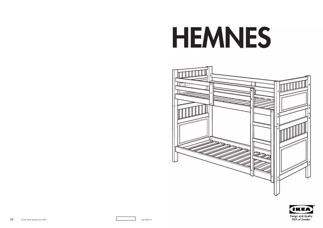 Mode d'emploi IKEA HEMNES, RÁM POSCHODOVEJ POSTELE, 90X200CM