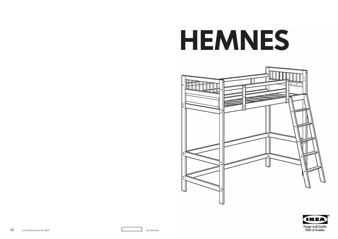 Mode d'emploi IKEA HEMNES, RÁM VYSOKEJ POSTELE, 90X200CM