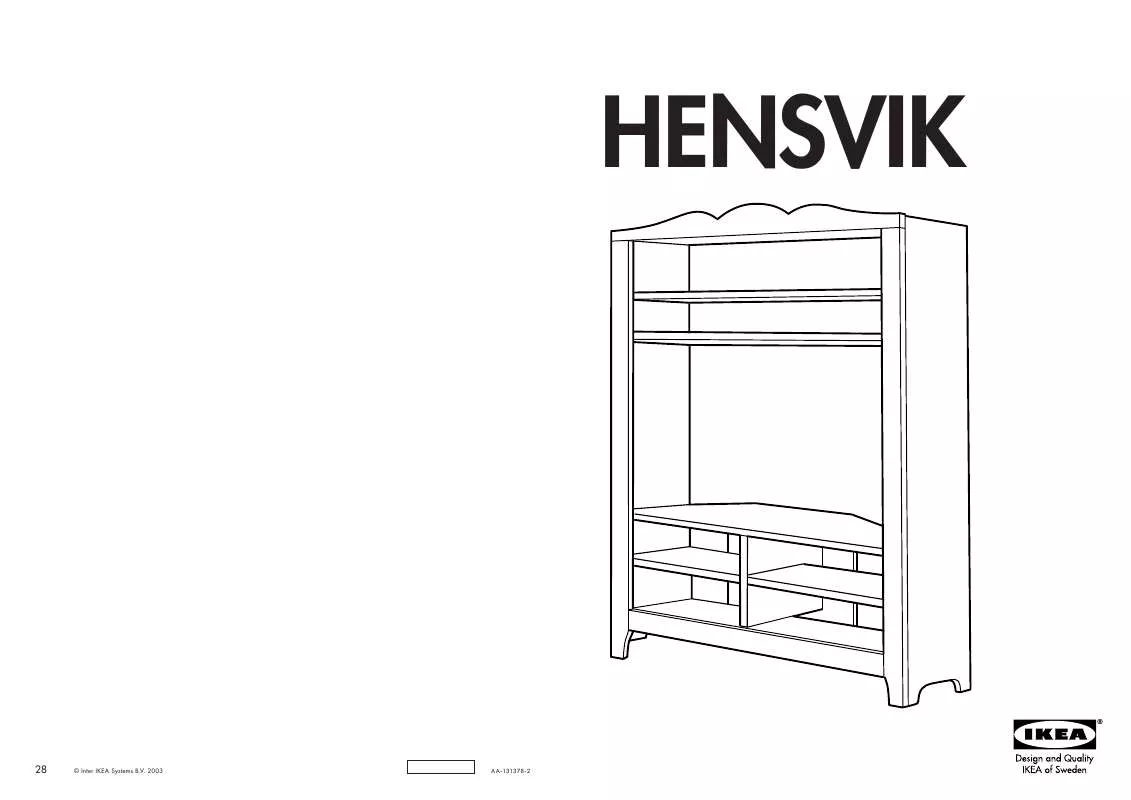 Mode d'emploi IKEA HENSVIK, ÚLOŽNÝ DIEL, 60X41, V165CM