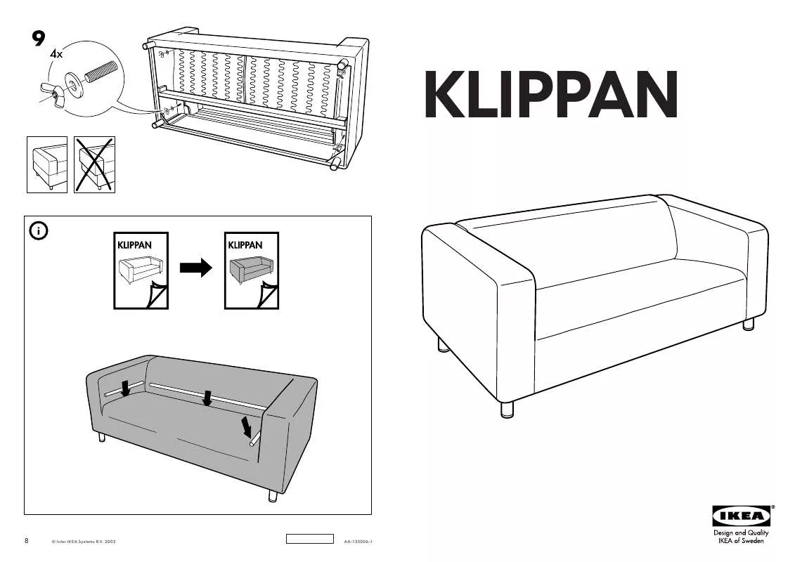 Mode d'emploi IKEA KLIPPAN, POHOVKA