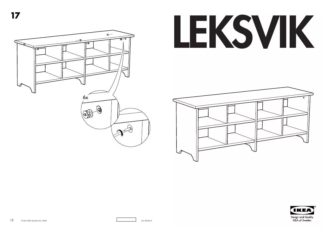 Mode d'emploi IKEA LEKSVIK, POLICA NA TOPÁNKY