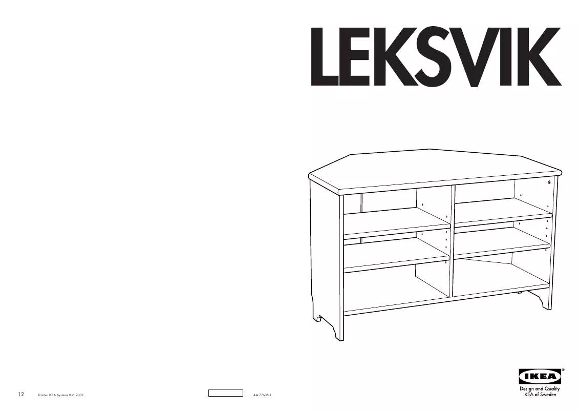 Mode d'emploi IKEA LEKSVIK, ROHOVÁ SKRINKA POD TV, 100X62, V60CM