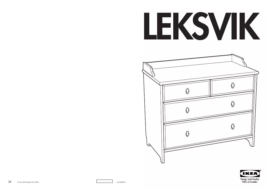 Mode d'emploi IKEA LEKSVIK, SKRINKA SO 4 ZÁSUVKAMI, 95X49, V82CM
