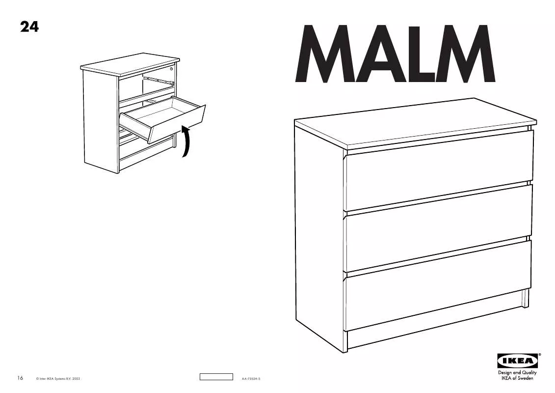 Mode d'emploi IKEA MALM, SKRINKA S 3 ZÁSUVKAMI, 80X48, V78CM