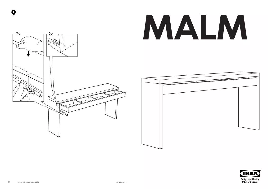 Mode d'emploi IKEA MALM, TOALETNÝ STOLÍK, 191X42, V90CM