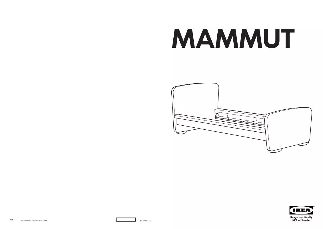 Mode d'emploi IKEA MAMMUT, RÁM POSTELE, 70X160CM