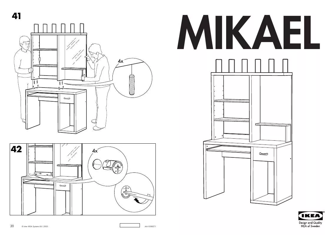 Mode d'emploi IKEA MIKAEL, PRACOVISKO, 104X50, V166CM