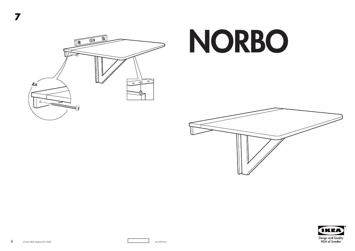 Mode d'emploi IKEA NORBO, NÁSTENNÝ SKLÁPACÍ STOLÍK, 79X59CM