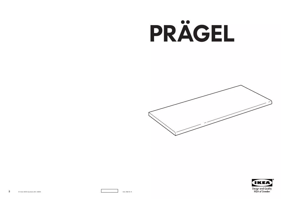 Mode d'emploi IKEA PRÄGEL, PRACOVNÁ DOSKA