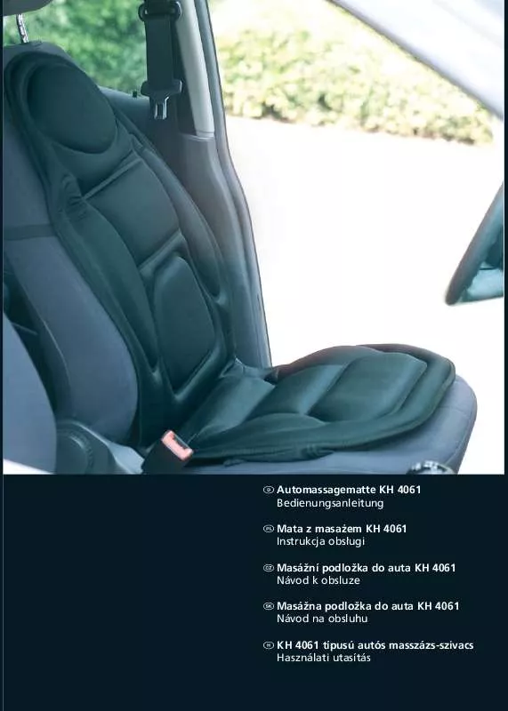 Mode d'emploi KOMPERNASS KH 4061 CAR MASSAGE MAT