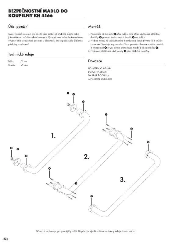 Mode d'emploi KOMPERNASS KH 4166 BATH GRAB BAR