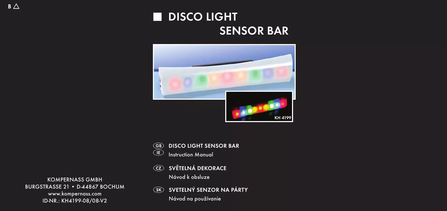 Mode d'emploi KOMPERNASS KH 4199 DISCO LIGHT SENSOR BAR