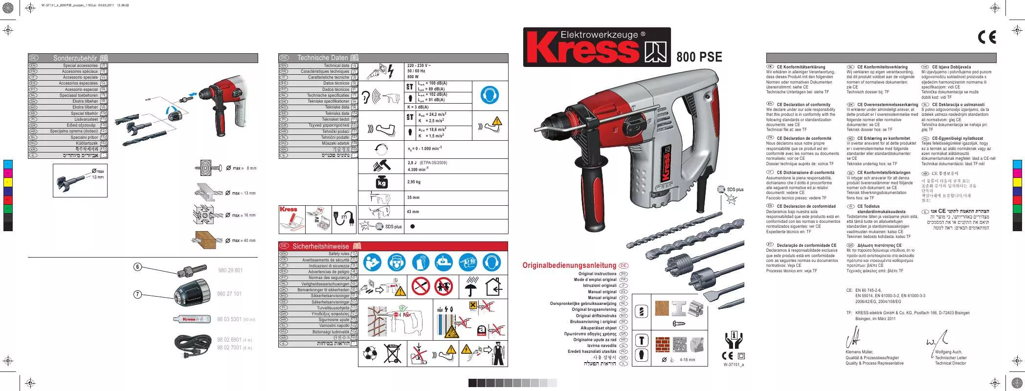 Mode d'emploi KRESS 800 PSE