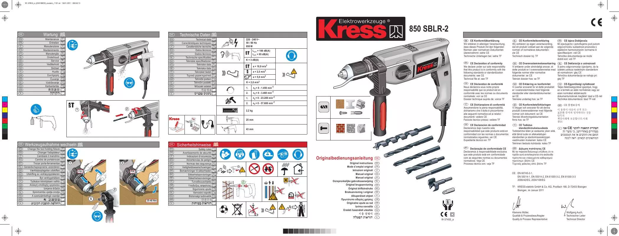 Mode d'emploi KRESS 850 SBLR-2